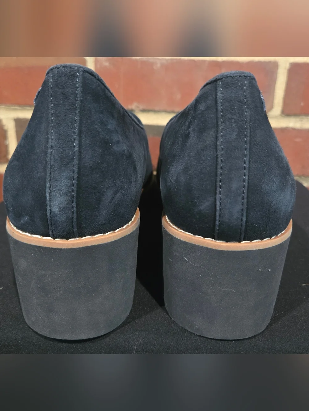 Vionic Willa Wedge Water Repellent Navy‎ Suede Slip On Loafers Comfort Size 11